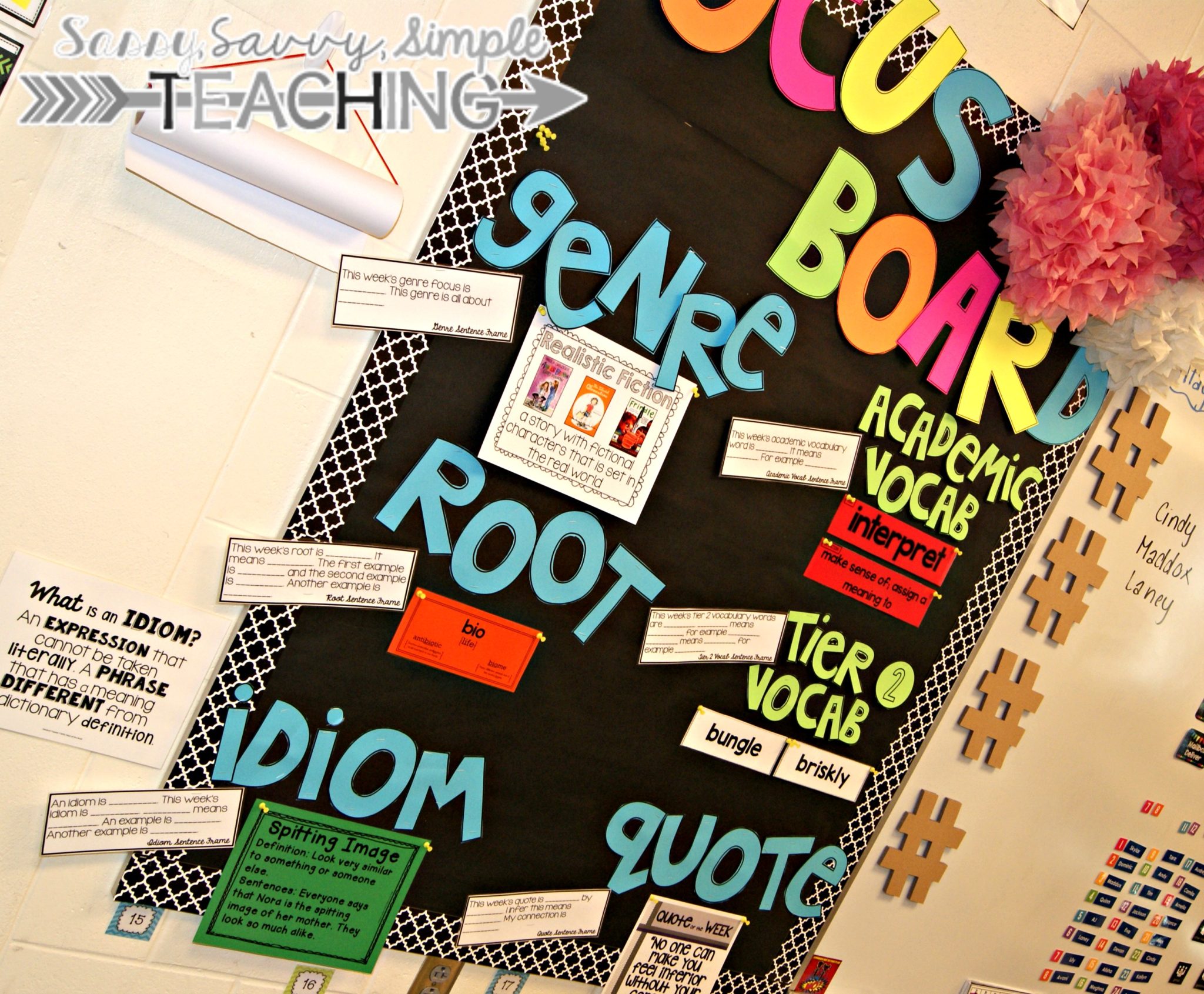 Focus Board for the ELA Classroom! – Sassy Savvy Simple Teaching